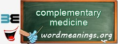 WordMeaning blackboard for complementary medicine